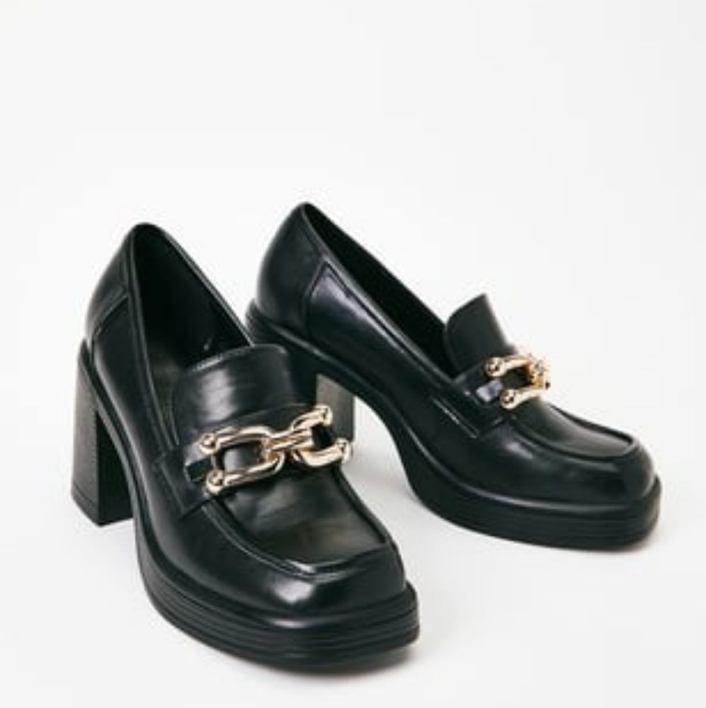 ShoeDazzle Daria Block Heeled Loafer Pump Womens - NEW 8.5